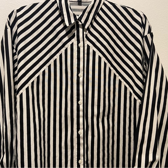 EXPRESS Striped Boyfriend Portofino Shirt Size S - Picture 3 of 8